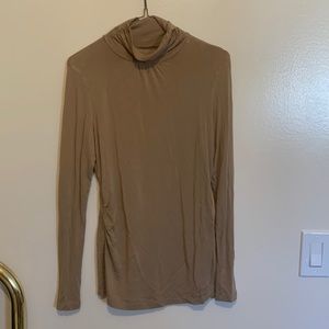 Long tight fit brown turtle neck